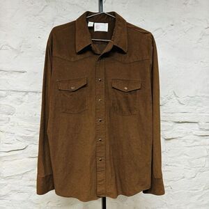 Sears Brown Casual Button Down Shirt Corduroy